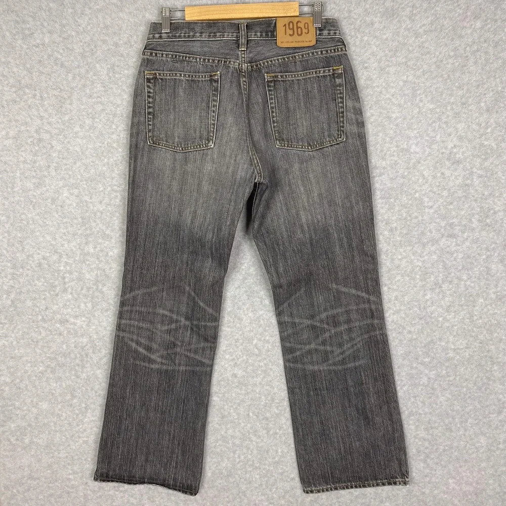 Y2K Gap 1969 Jeans Mens 34x30 Grey Low Rise Boot Fit Japanese Denim Button Fly - Picture 7 of 16